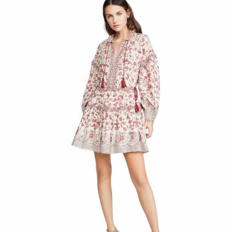 ULLA JOHNSON burnt orange multi Size 0 Dress