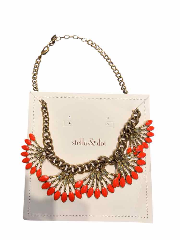 Stella & Dot Orange and Gold Jewelry