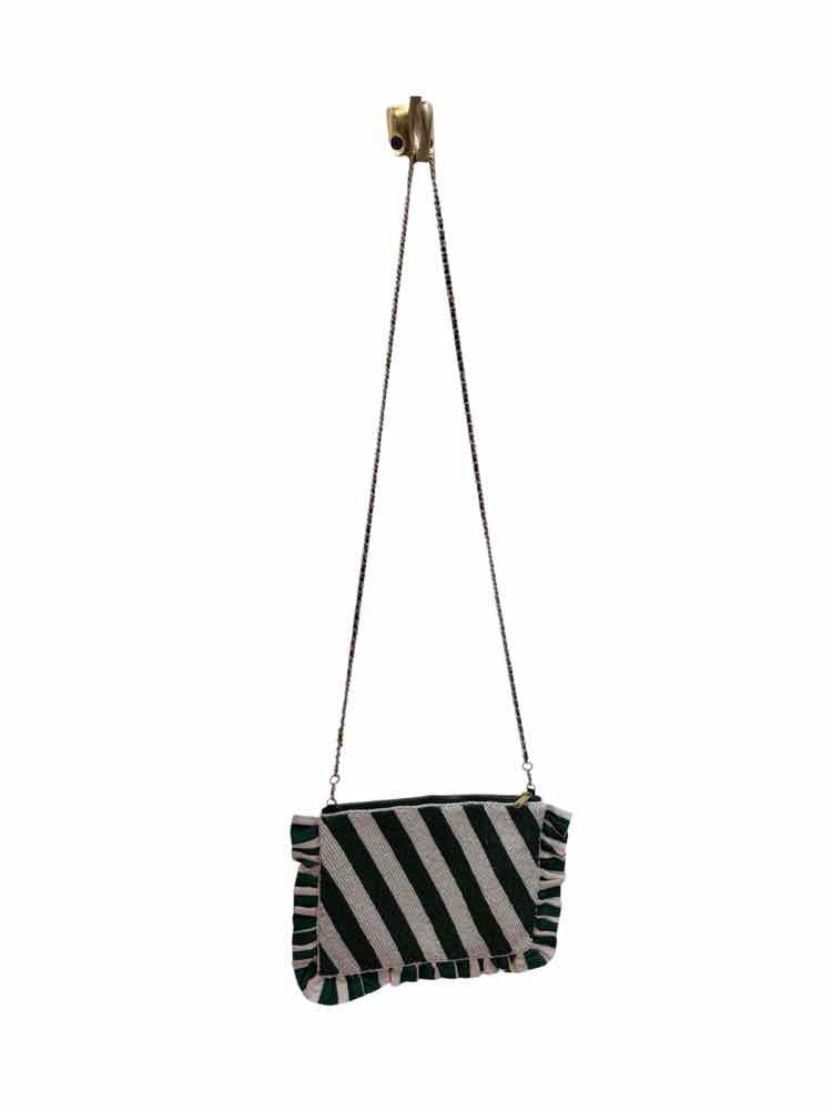Anthropologie White and Green Handbag