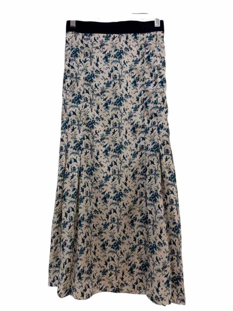 Victoria Beckham White and Blue Size 6 Skirt