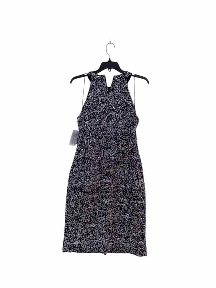 Alex Evenings Navy and Silver Size 8 Dress