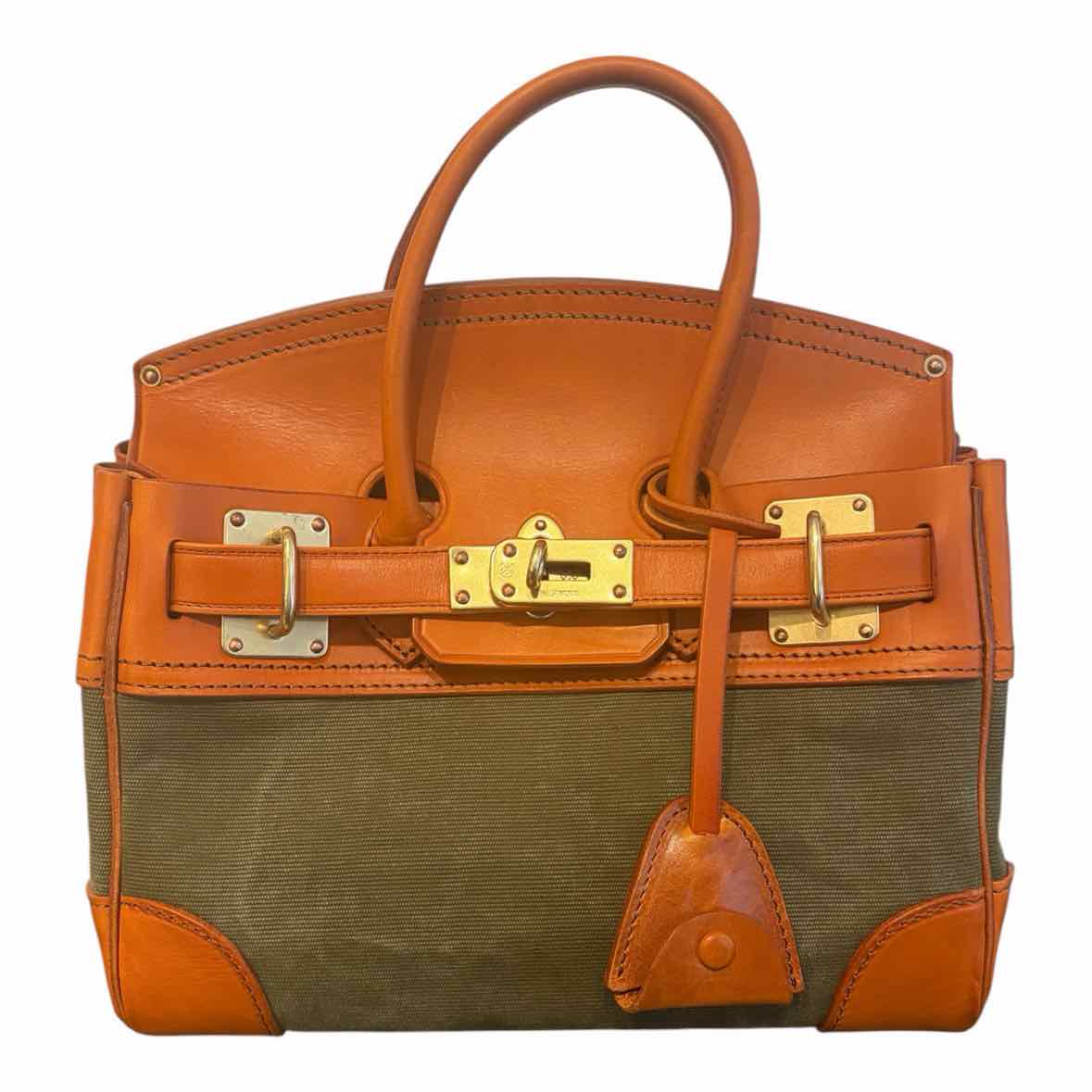 ATORIE Green and Orange Handbag