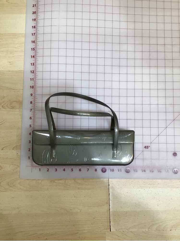 Cartier Happy Birthday Patent Baguette Green Handbag