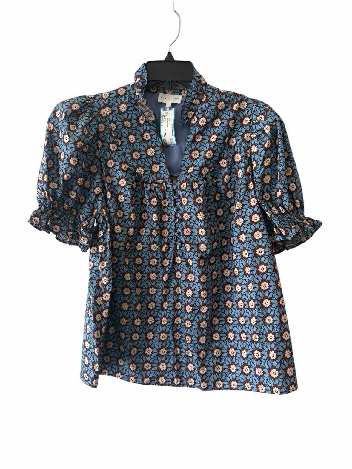 Entro Blue and Brown Size S Shirt
