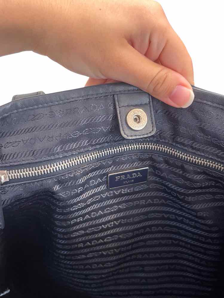 Prada Classic Nylon Tote Bag Navy Blue Handbag
