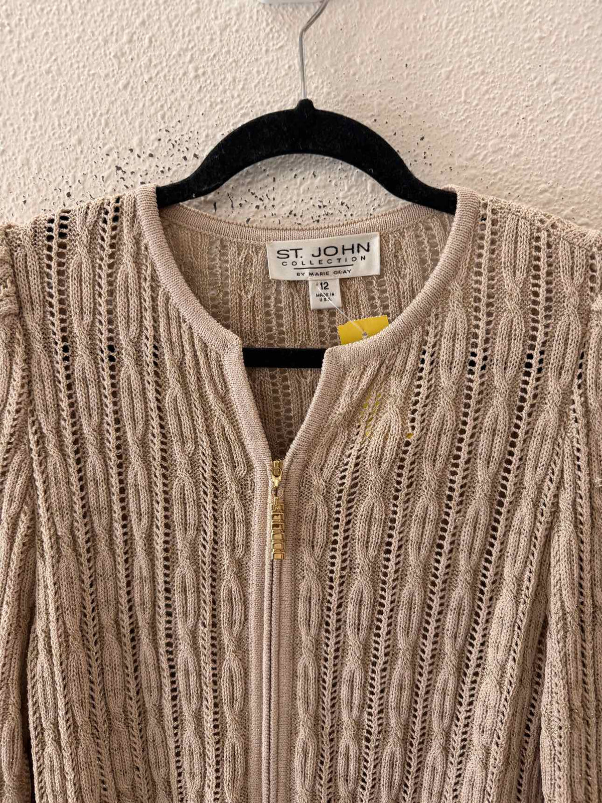 St John Collection by Marie Gray Beige and gold Size 12 Cardigan