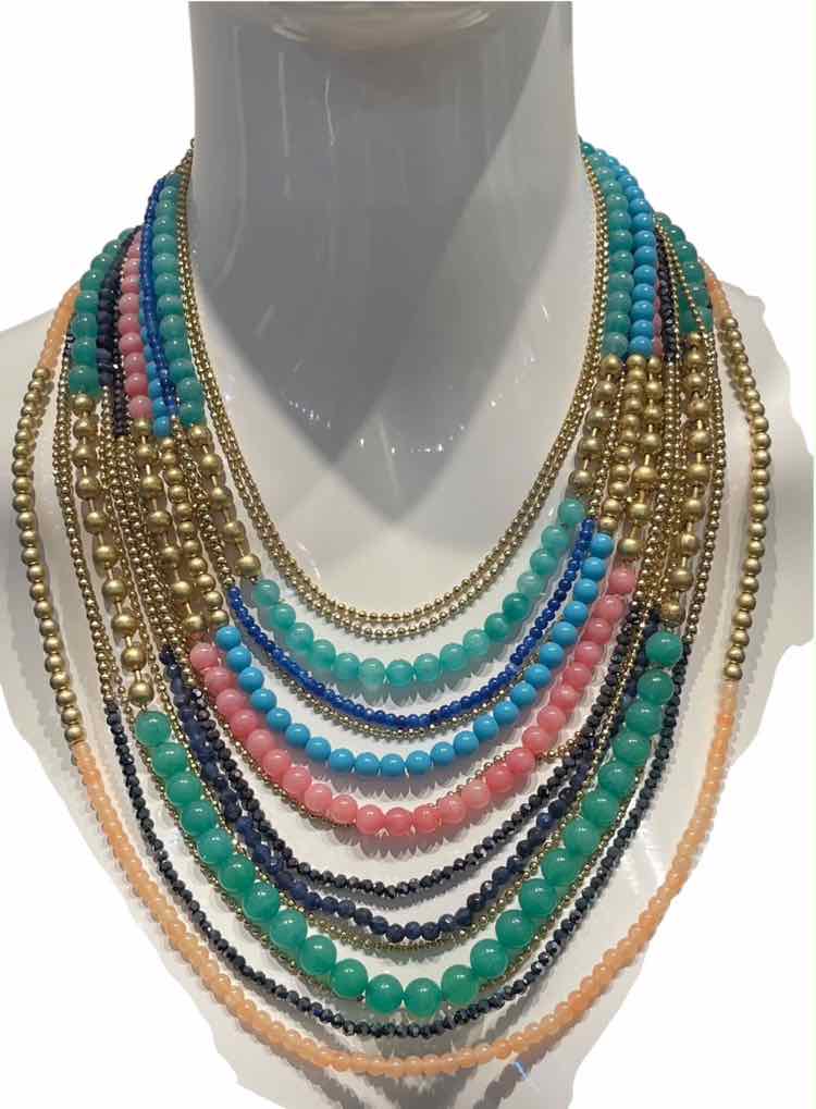 Stella and Dot Aqua & Pink Necklace