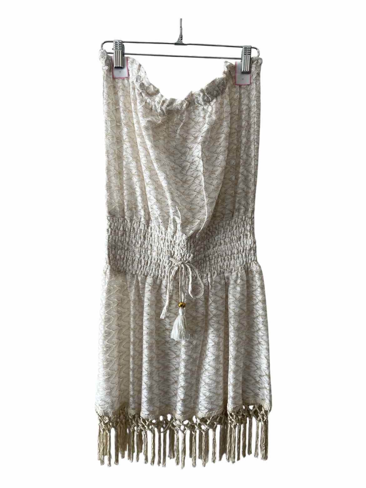 Ramy Brook Cream and Gold Size M Dress