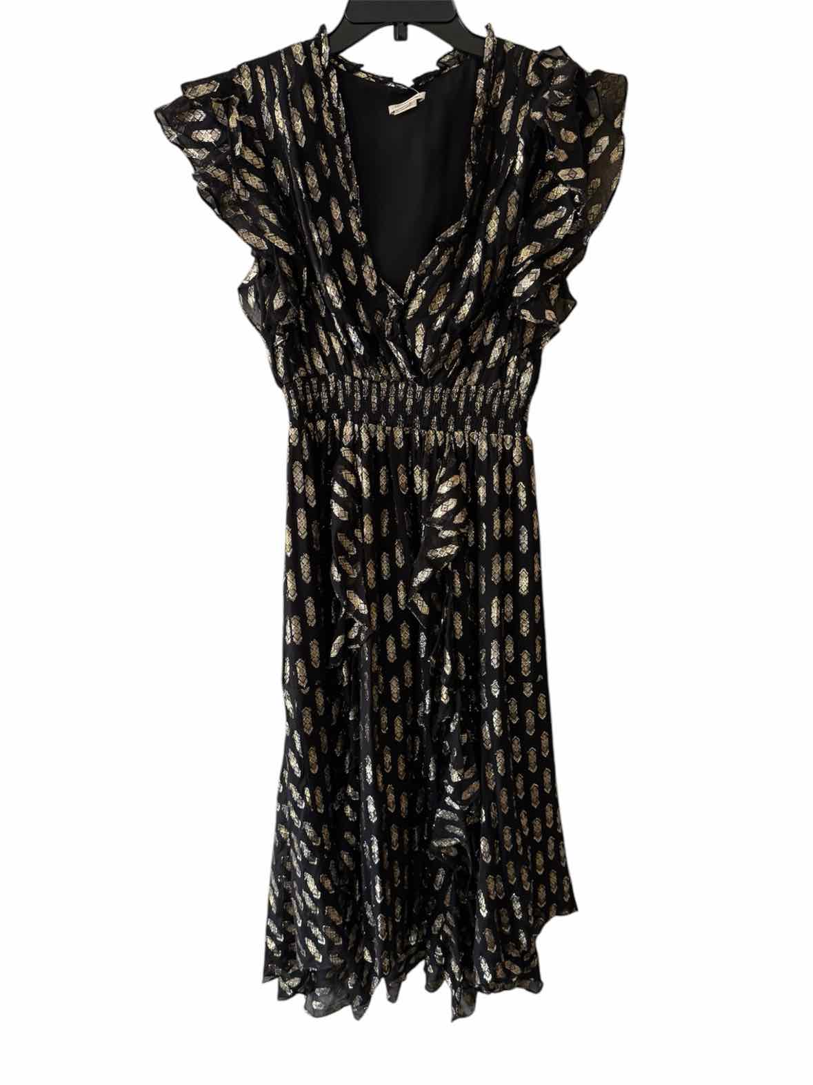 Shoshanna Black and Gold Size 10 Dress