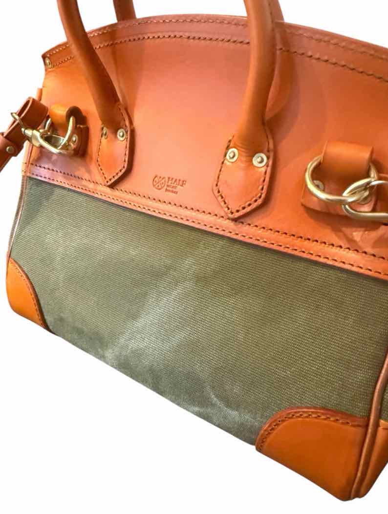 ATORIE Green and Orange Handbag