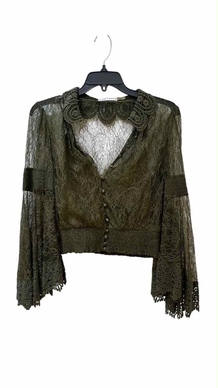 alice + olivia Olive Green Size S Shirt