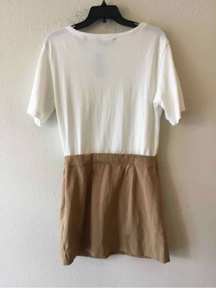 Veronica Beard White and Khaki Size M Dress