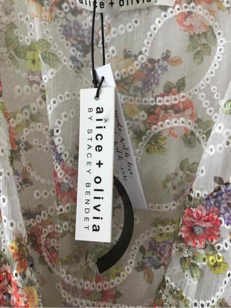 alice + olivia Cream Multi Size L Cardigan