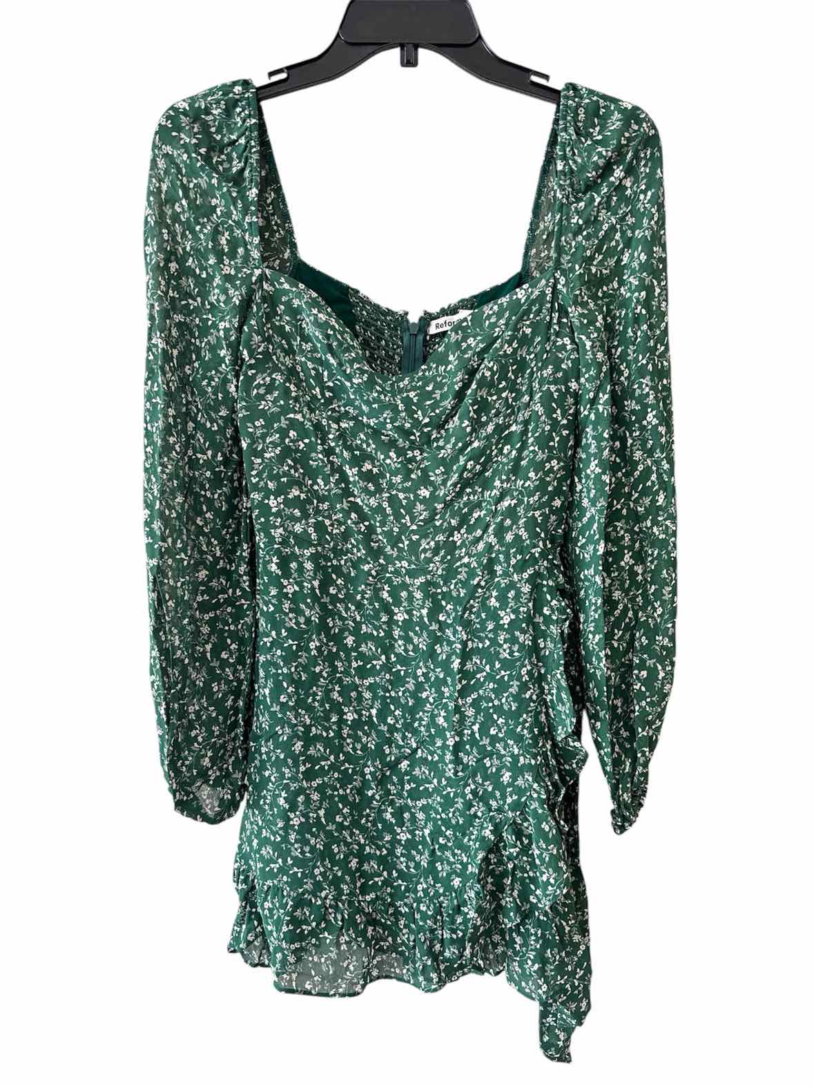 Reformation Green and White Size 4 Dress