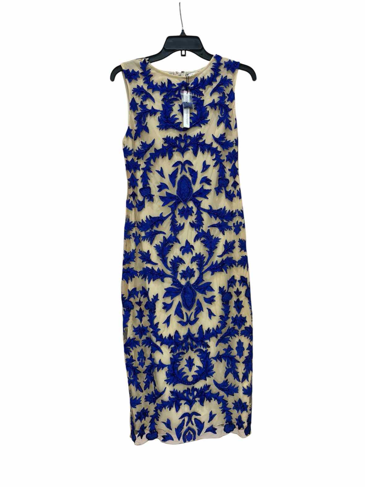 alice + olivia Tan and Royal Blue Size 4 Dress