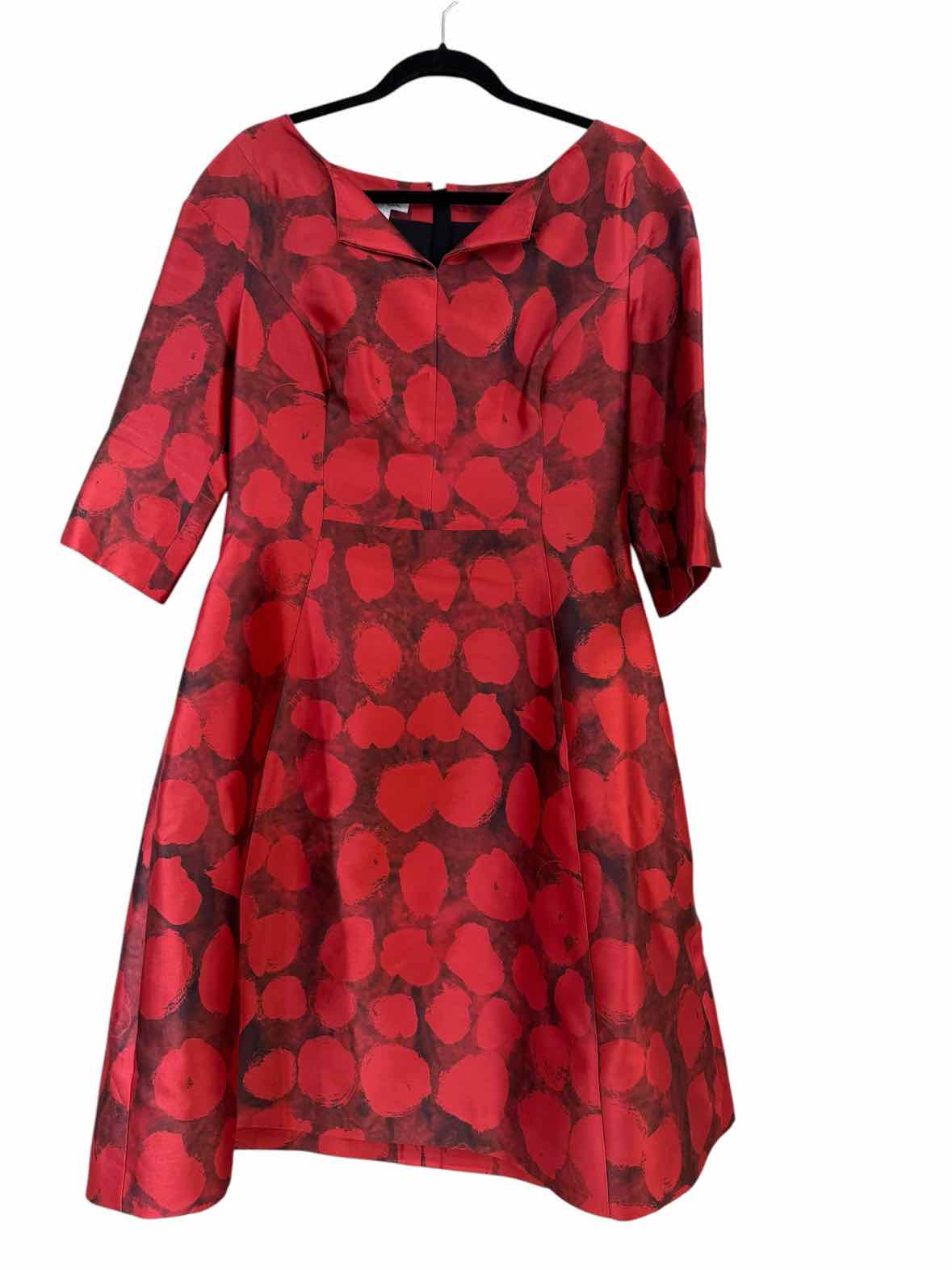 Oscar de la Renta Red and Black Size 12 Dress