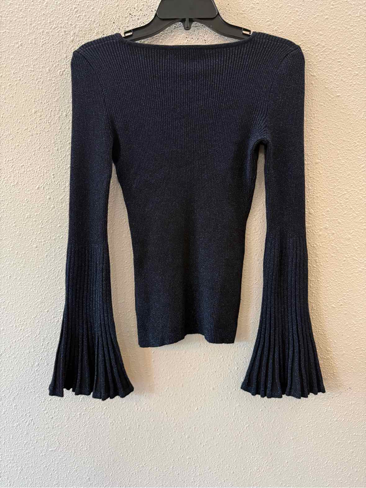Milly Black and Metallic Blue Size P Shirt