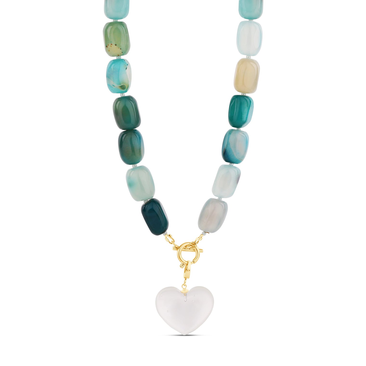 Blue Removable Crystal Heart Necklace