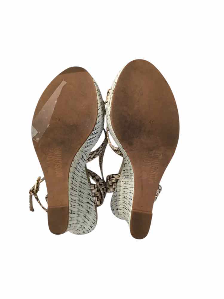 Love Moschino Gold & Aqua Size 40 Shoes