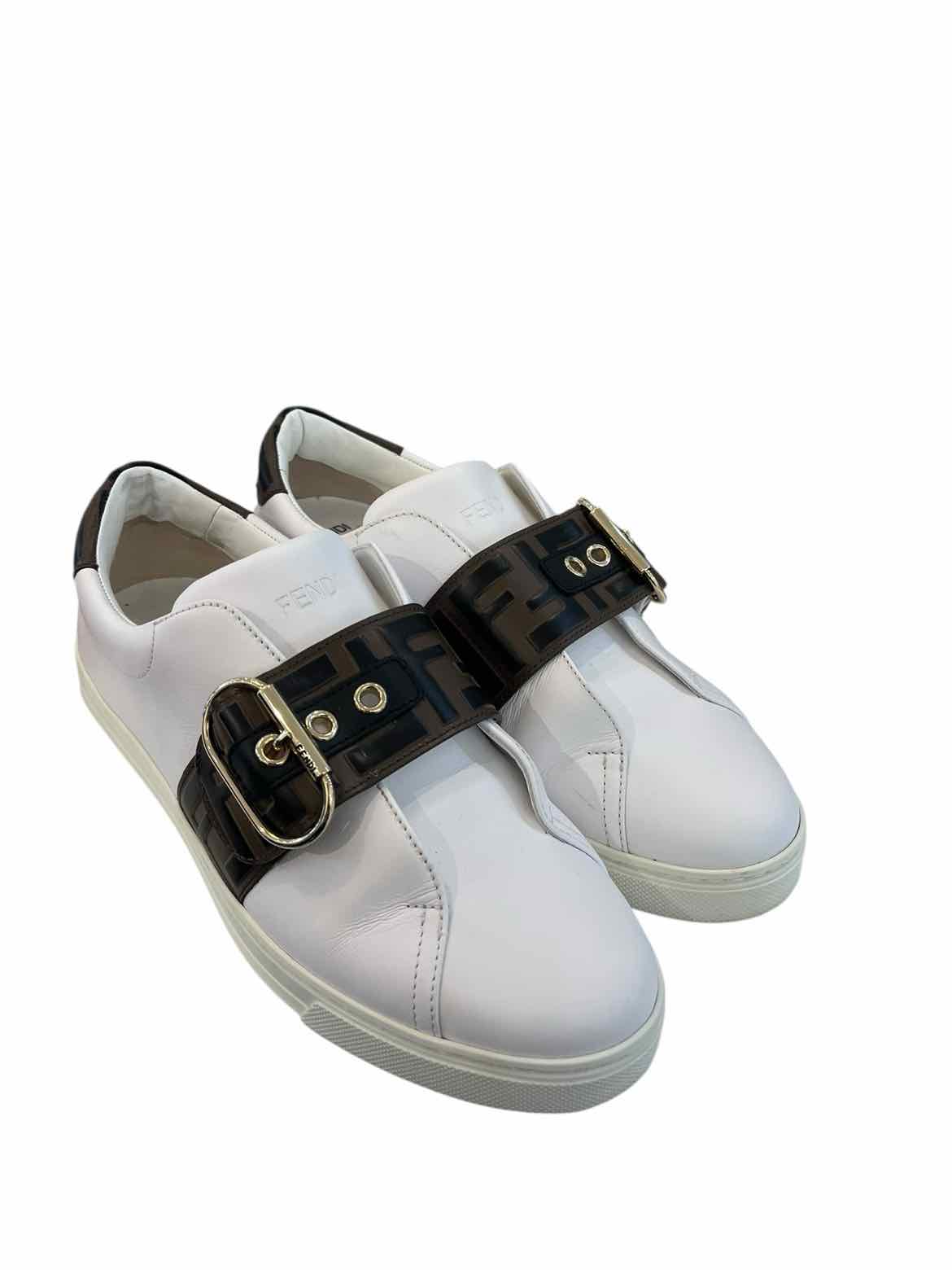 Fendi White and Brown Size 39 Shoes