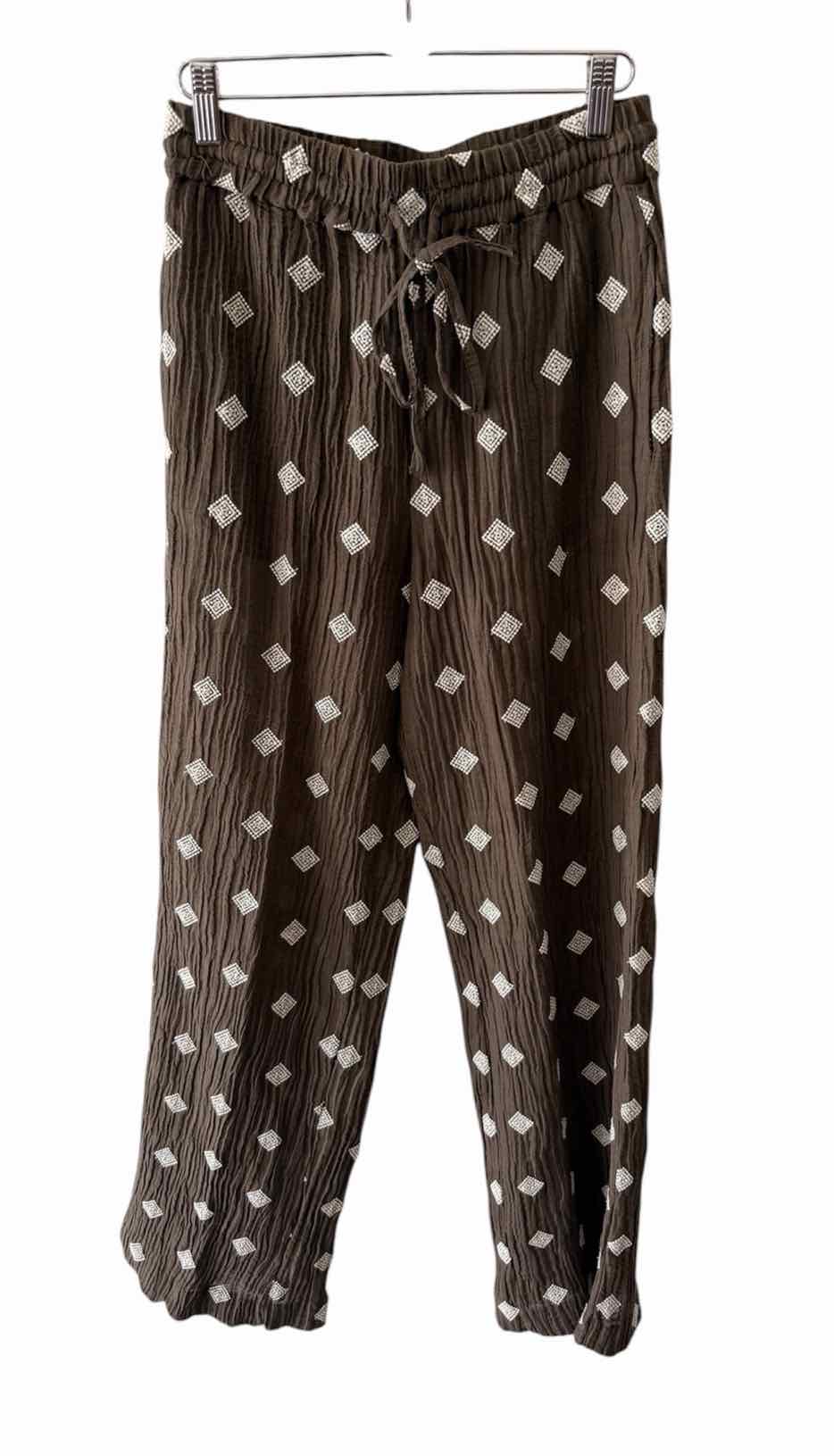Zara Olive and White Size S Pants