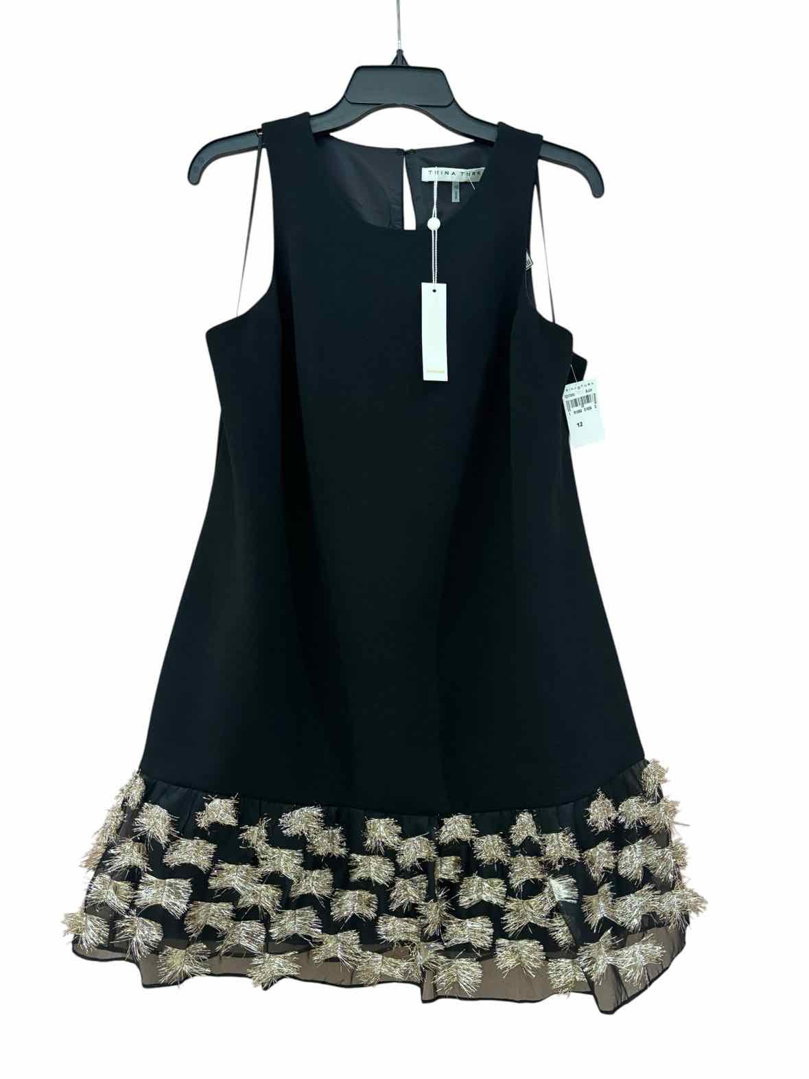 Trina Turk Black and Gold Size 12 Dress