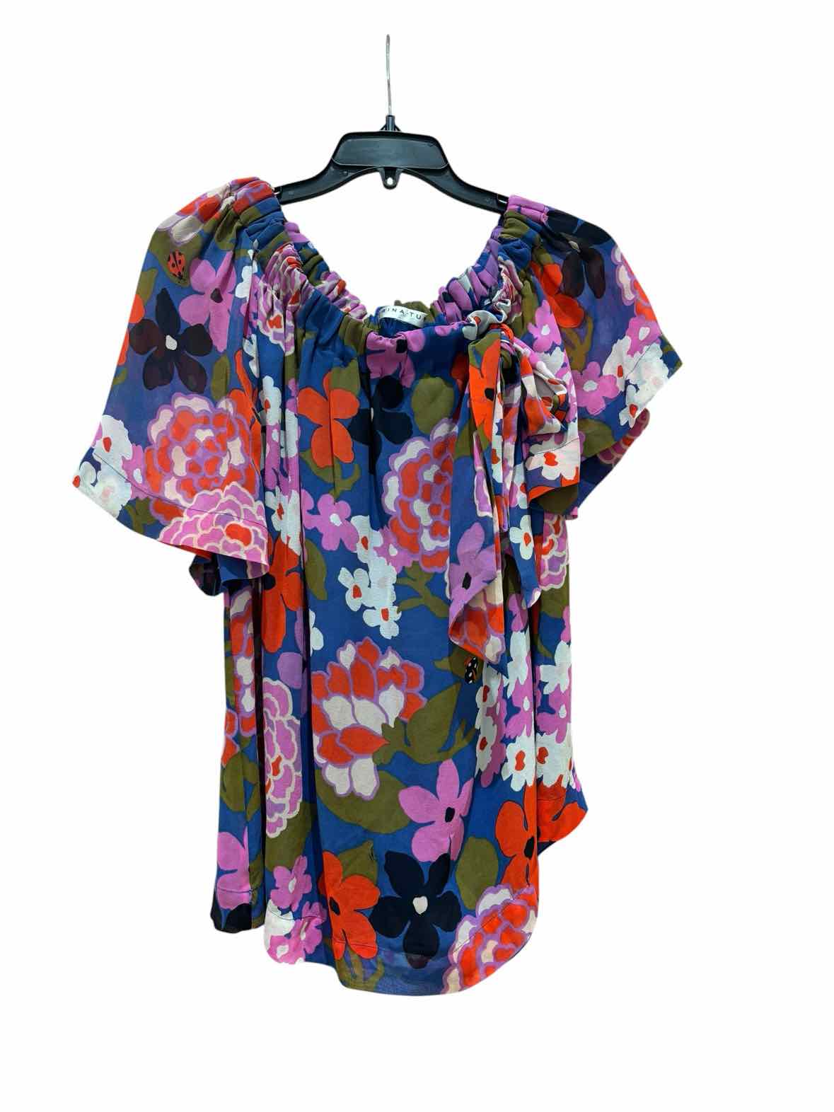 Trina Turk Navy and Pink Shirt
