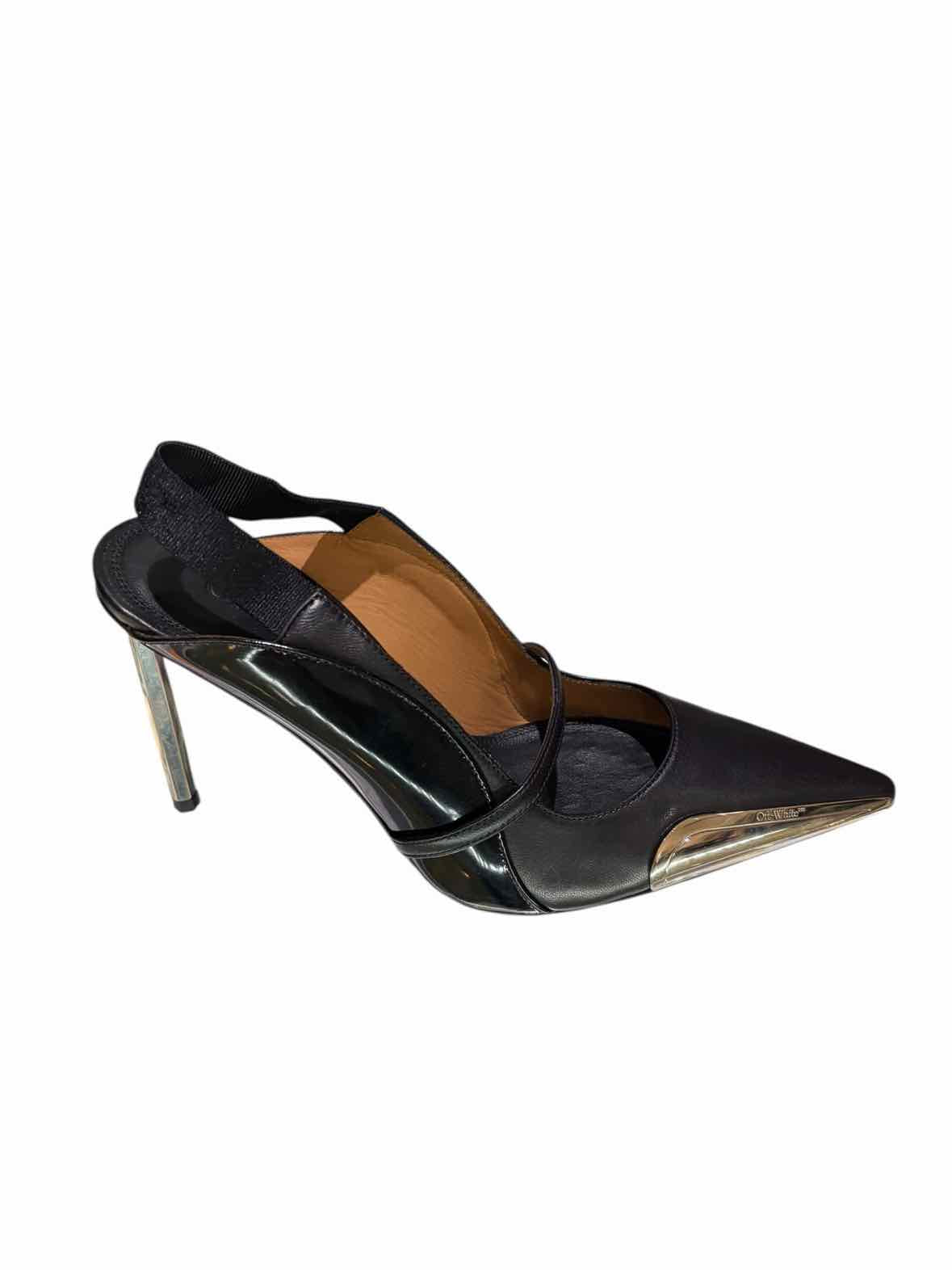 Off White Black/Silver Size 36 Pumps