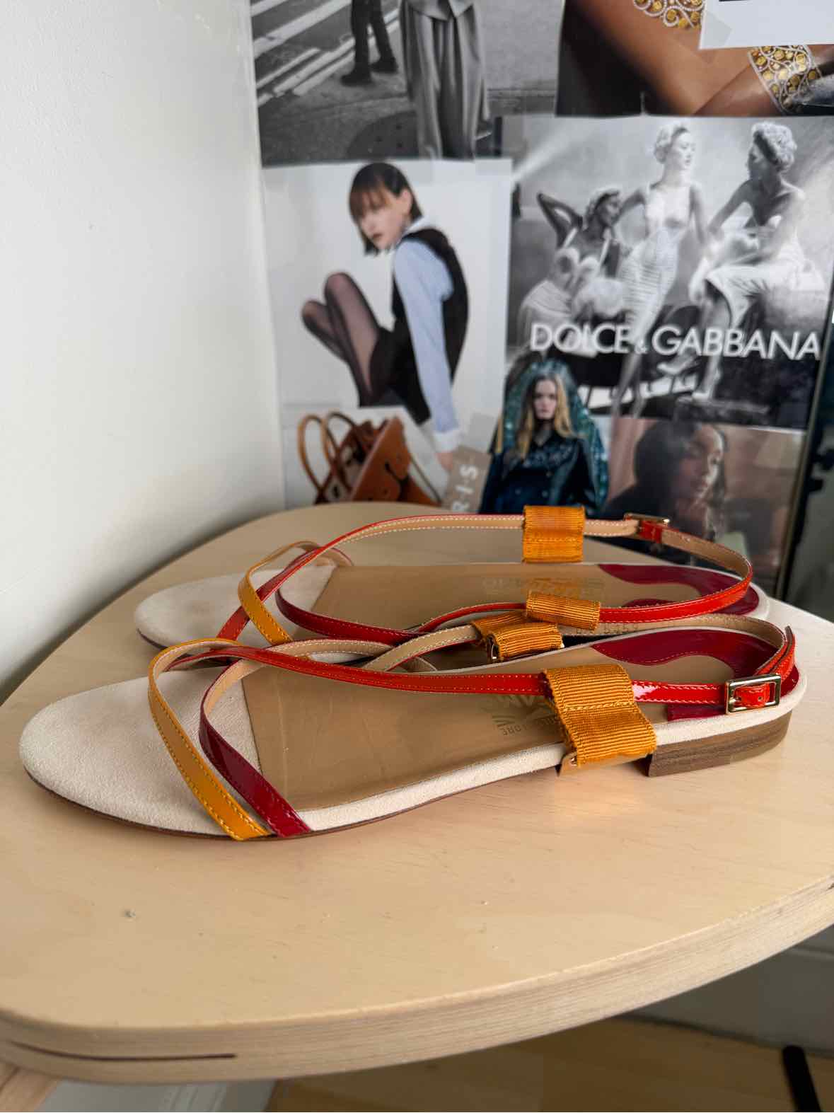 Salvatore Ferragamo Red and Orange Size 7 1/2 Shoes
