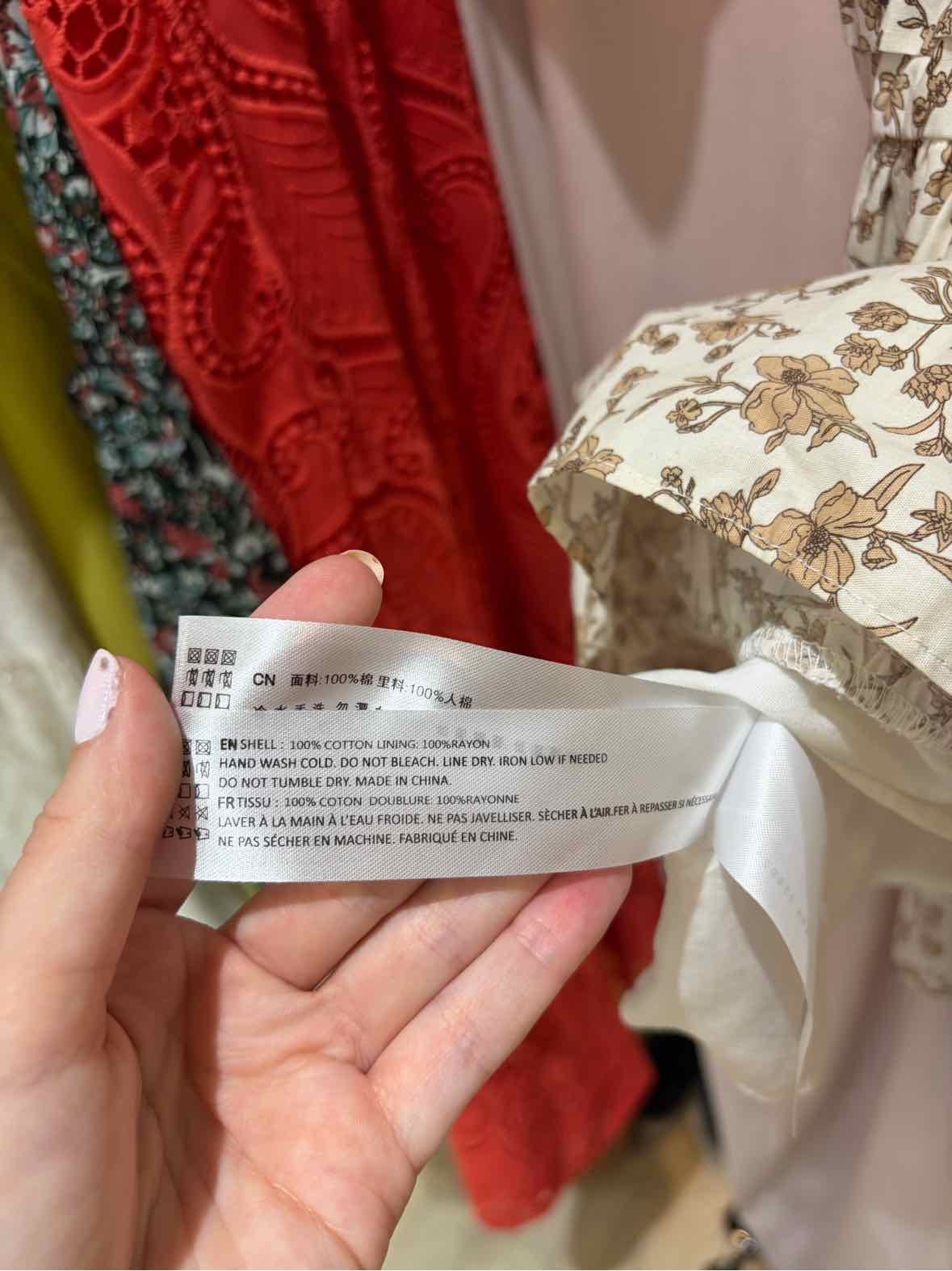 En Saison Cream Multi Size S Dress