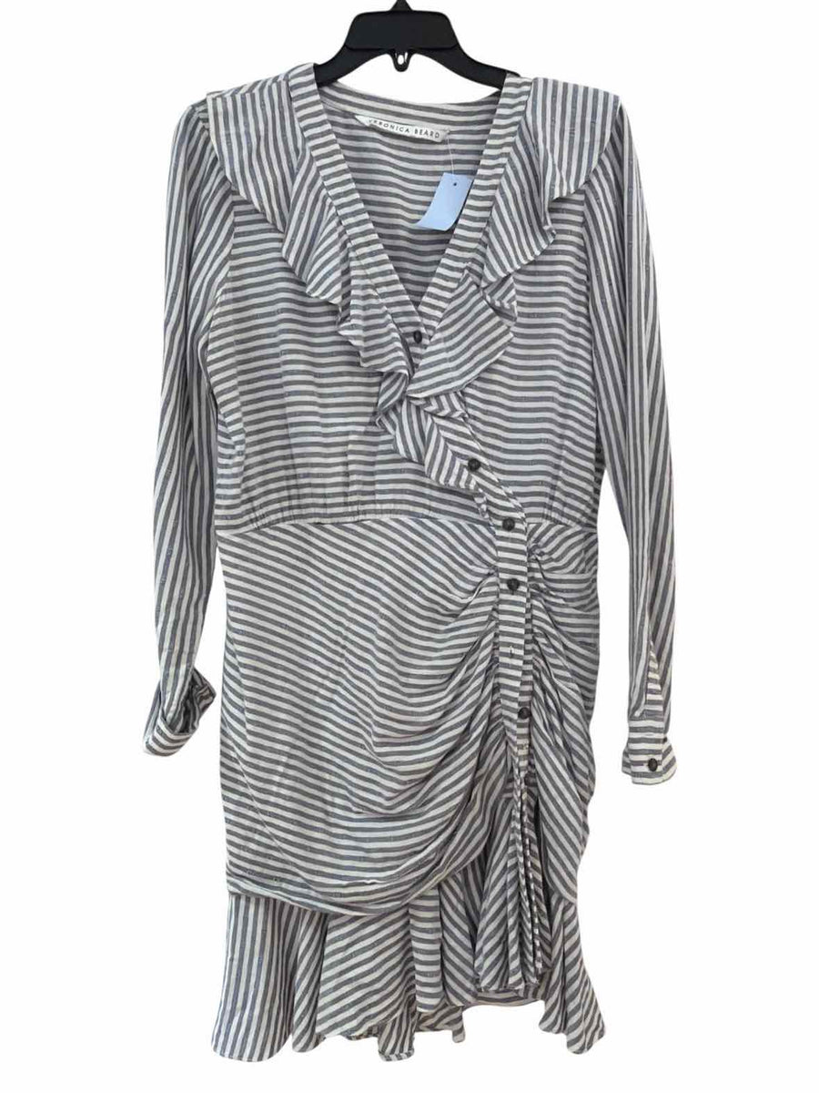 veronica beard grey dress Kenwood Mixed-Media Mini Dress in Light Heather Grey
