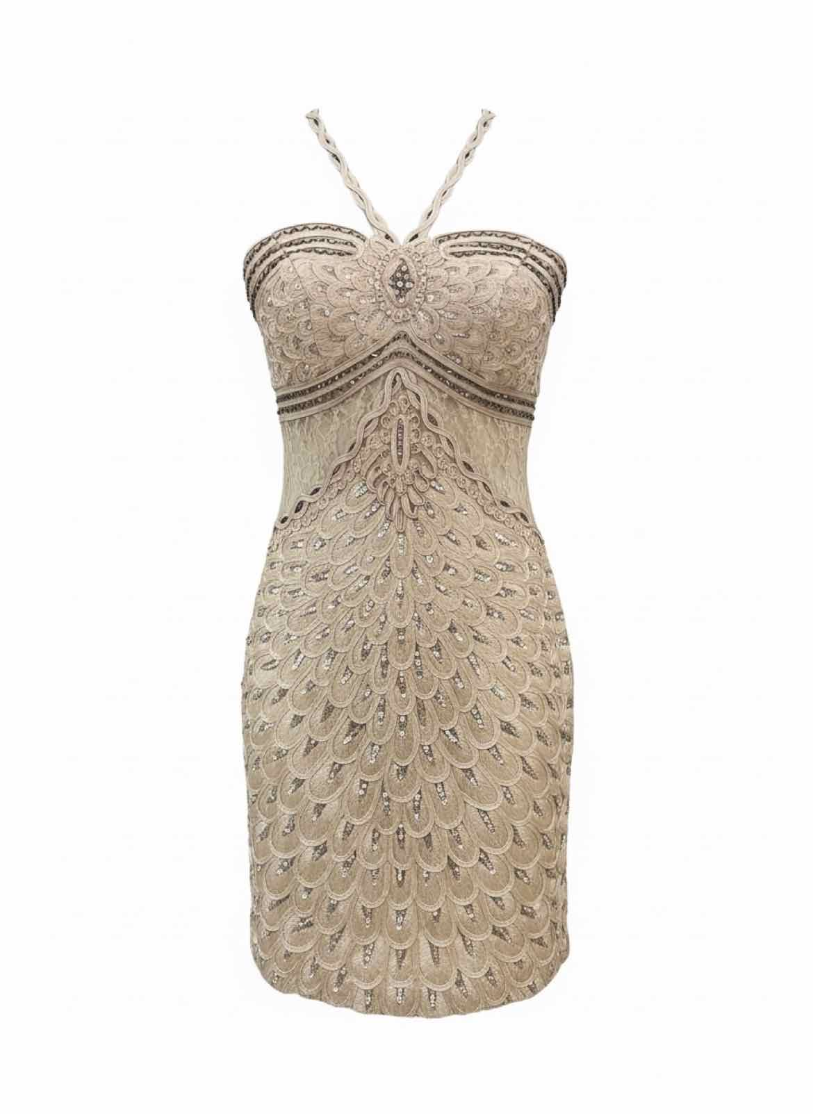 Sue Wong Champagne Size 6 Dress