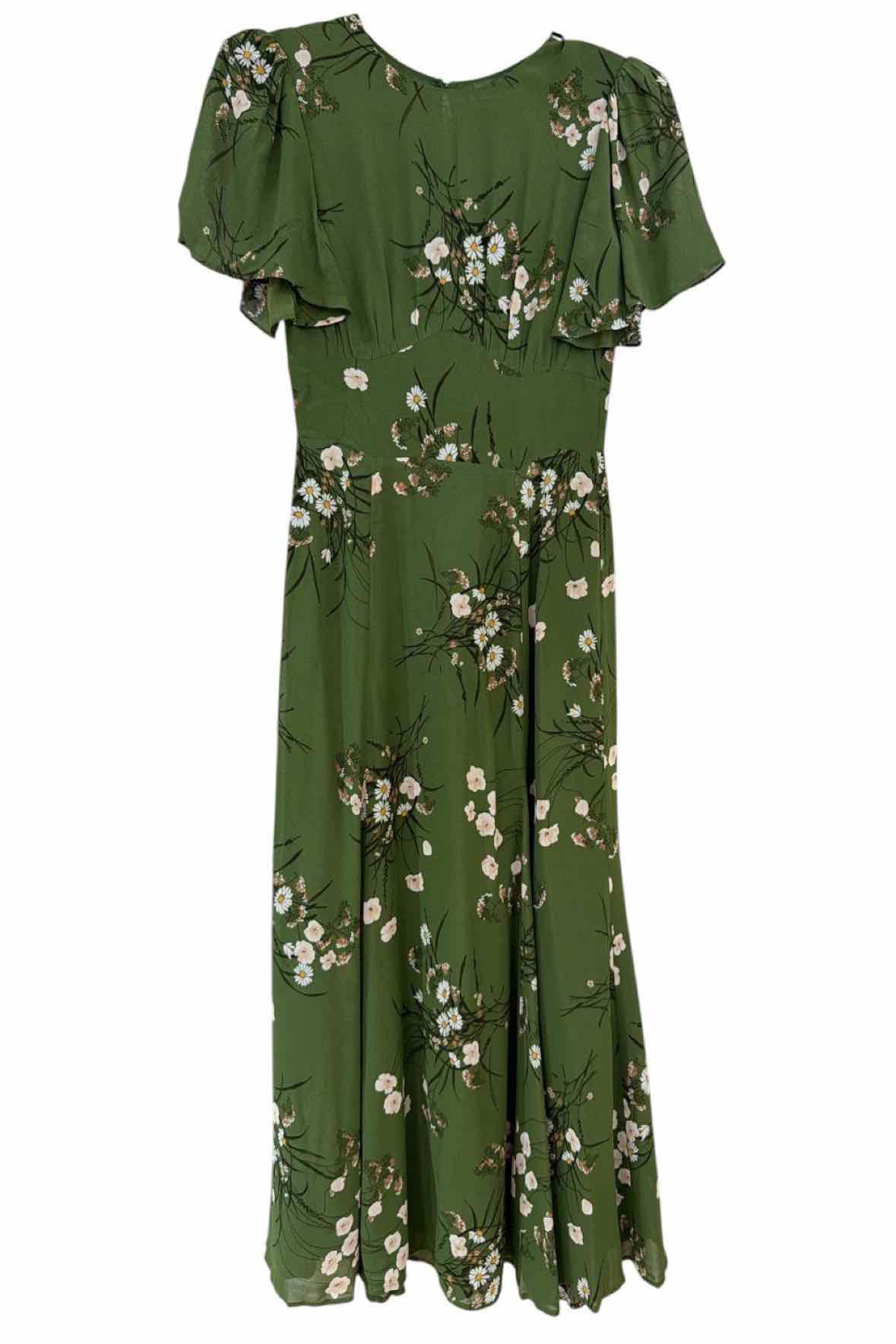 Reformation Green and Floral Size 0 Dress