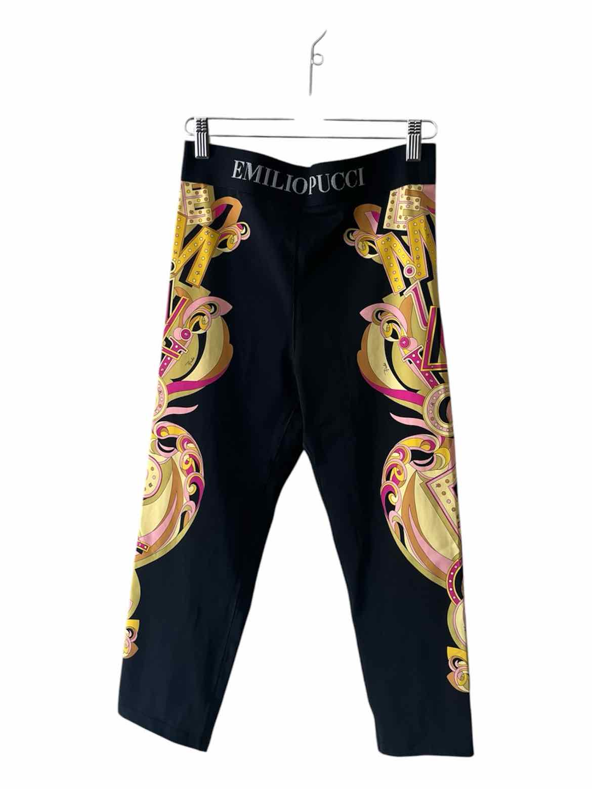 Emilio Pucci Black Multi Size 38 Leggings