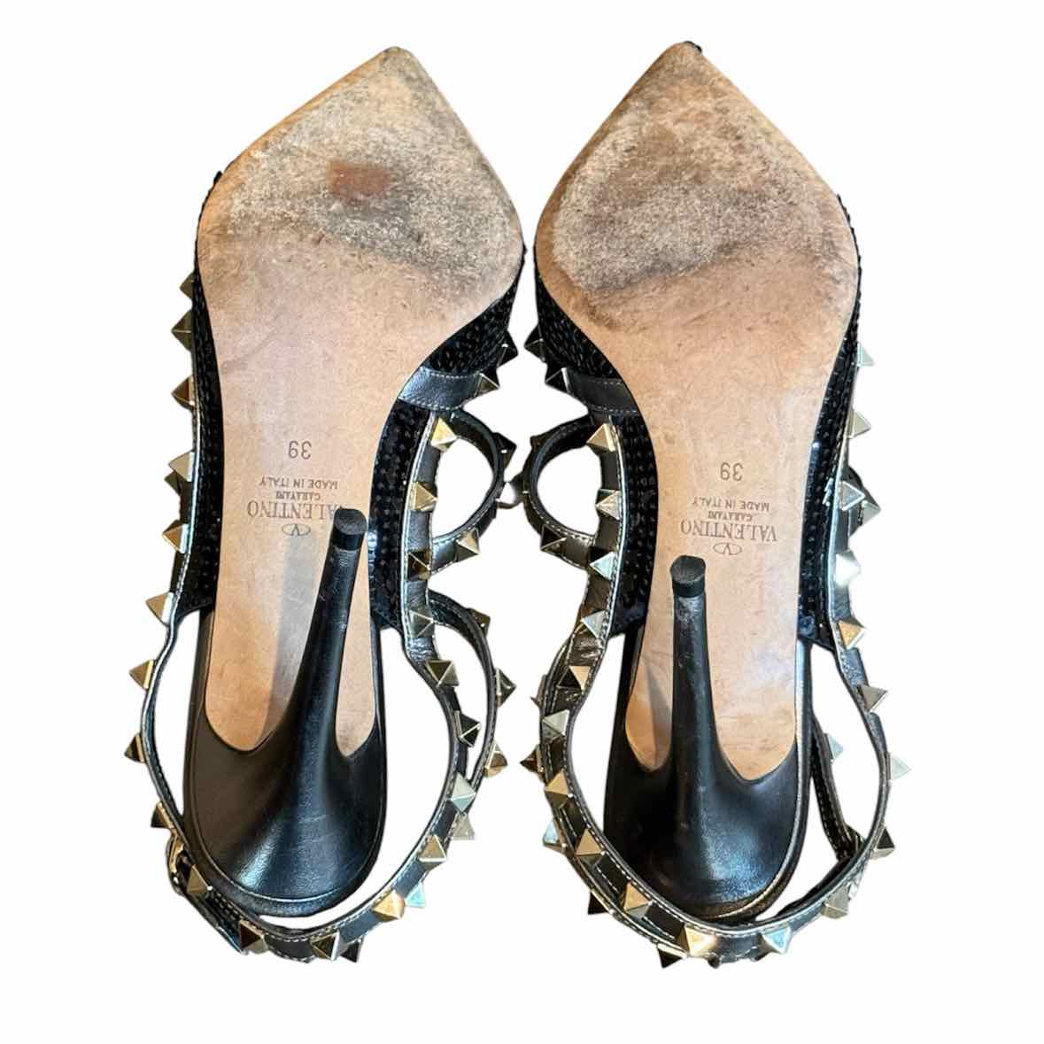 Valentino Garavani Black Multi Size 39 Shoes