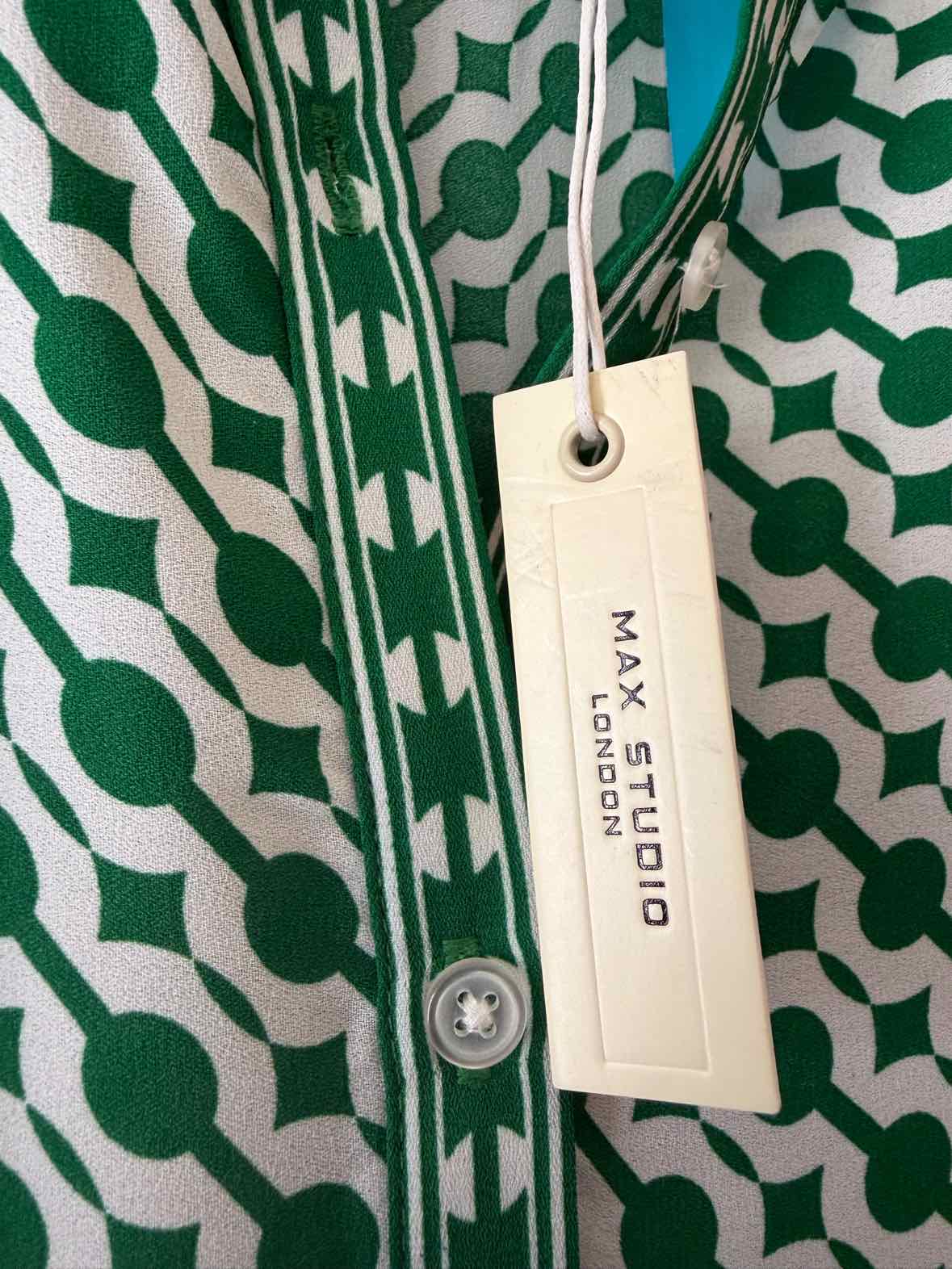 Max Studio Green and White Size S Dress