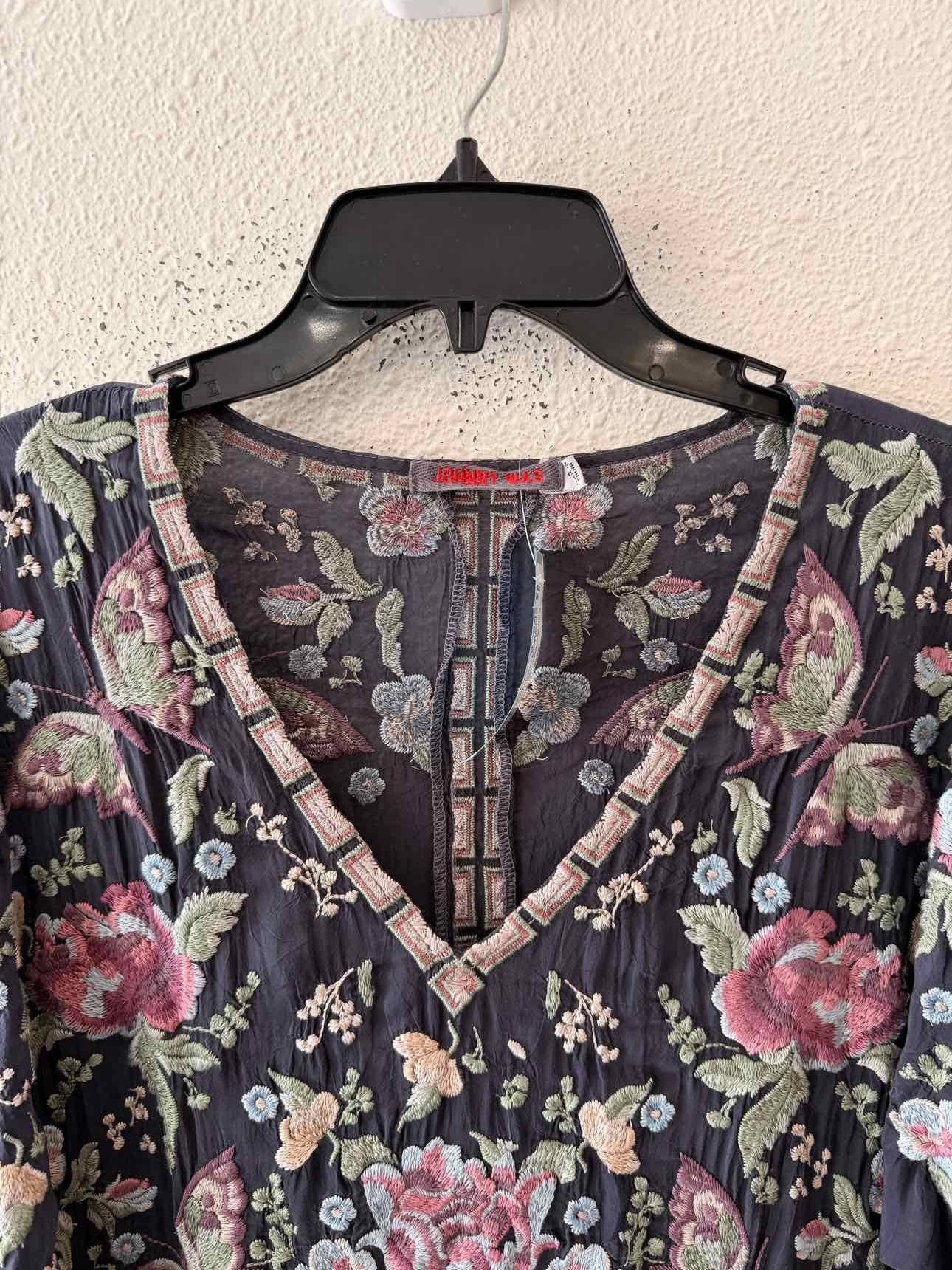 Johnny Was Dusty Blue Multi Size S Tunic