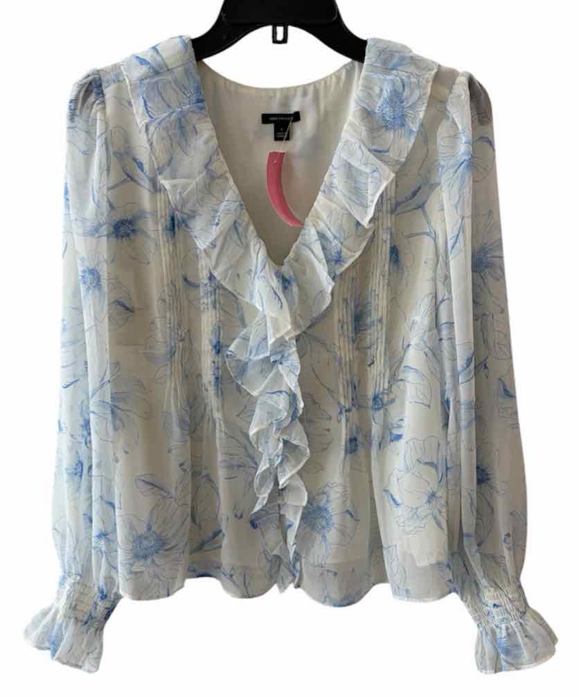 Ann Taylor White and Blue Size S Blouse