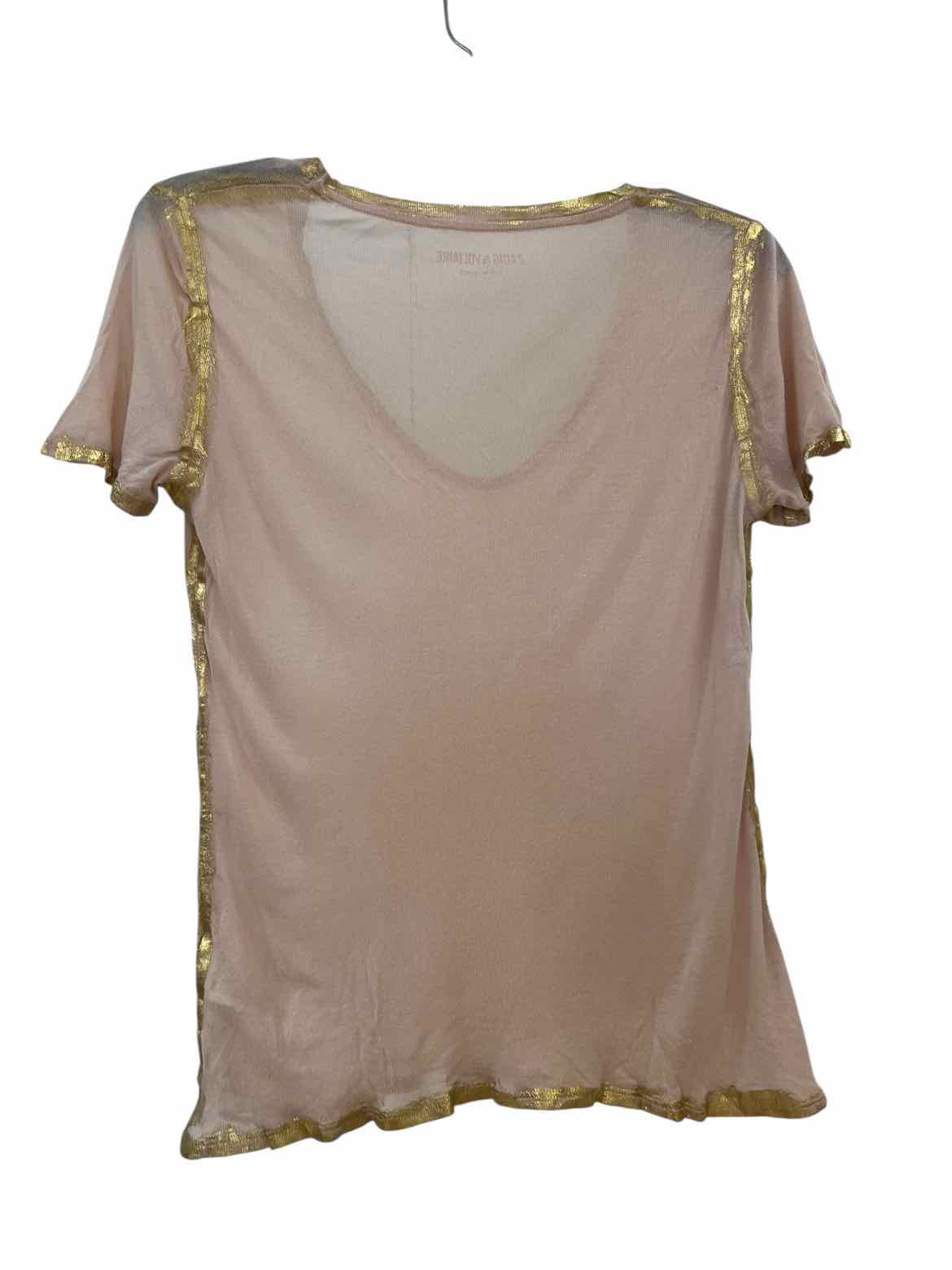 Zadig & Voltaire Peach and Gold Size S Shirt