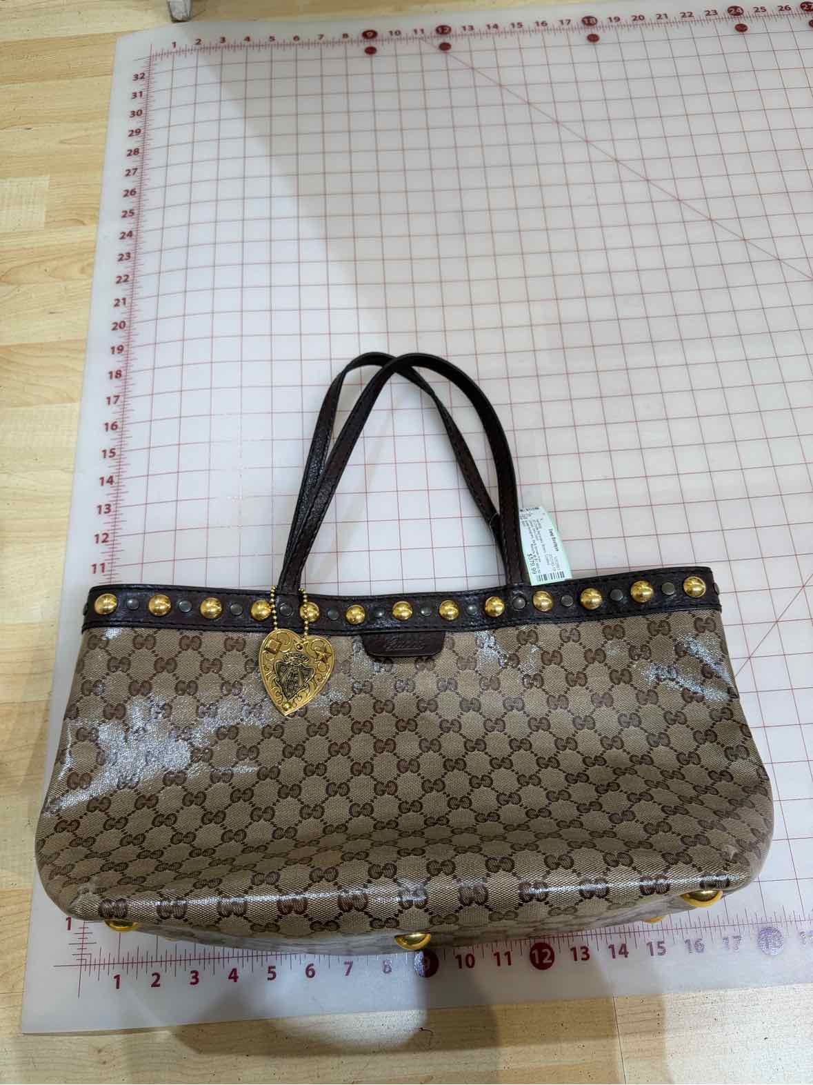 Gucci GG Crystal Babouska Brown Handbag