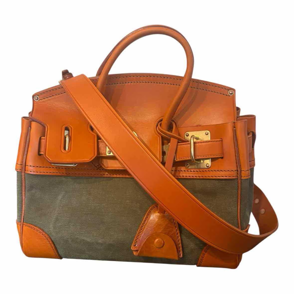 ATORIE Green and Orange Handbag