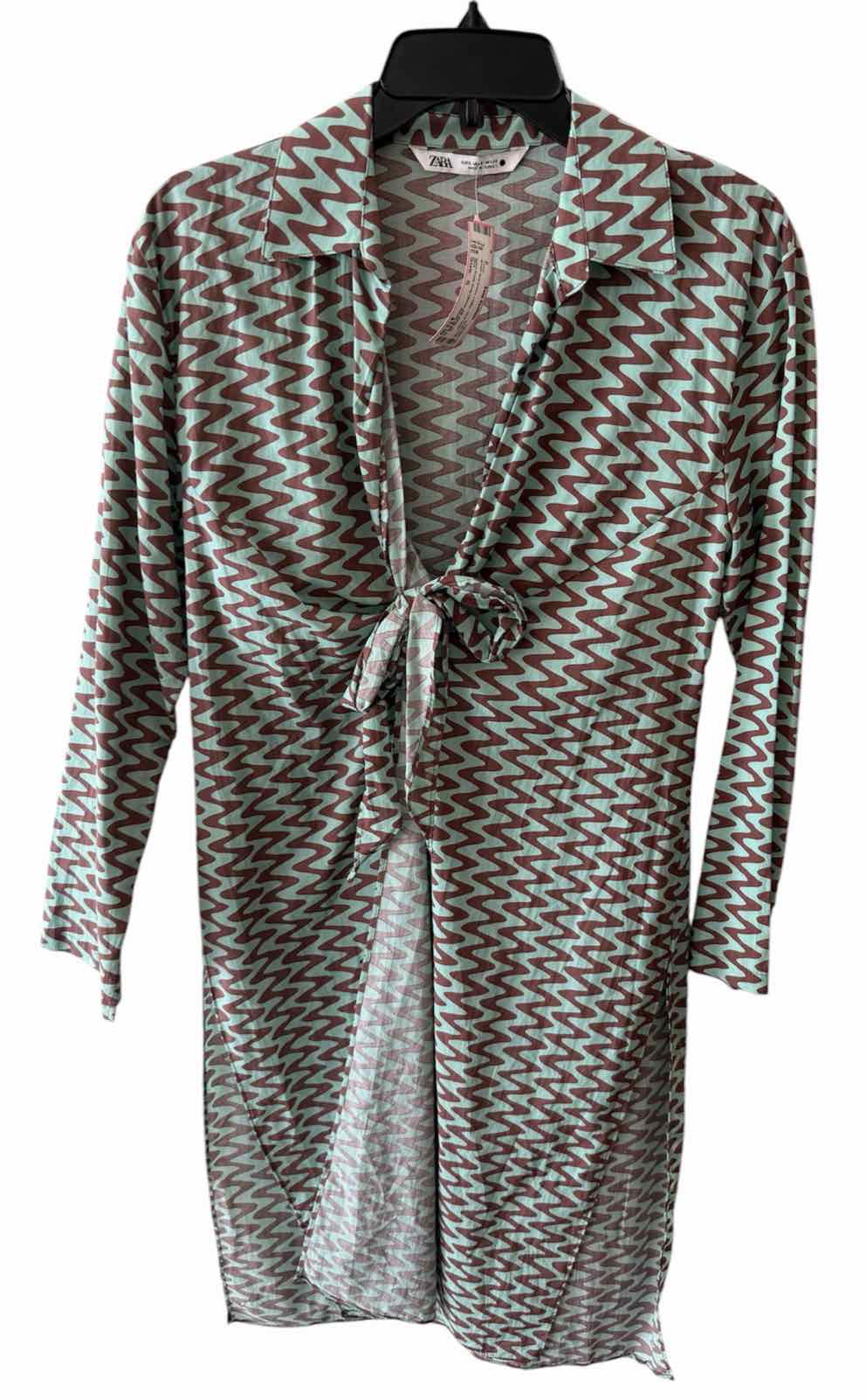 Zara green and brown Size S Tunic