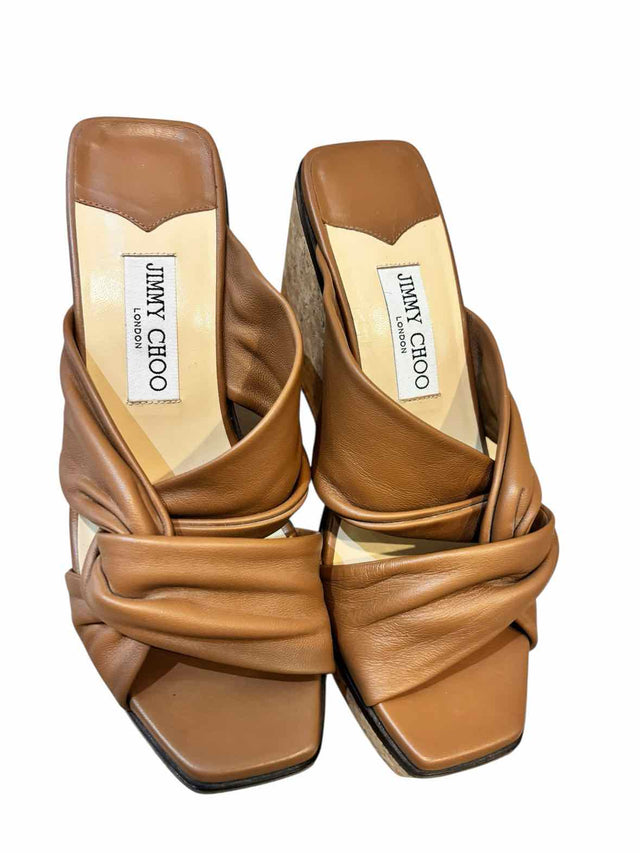 Jimmy Choo Chestnut/Cork Size 38 Sandals