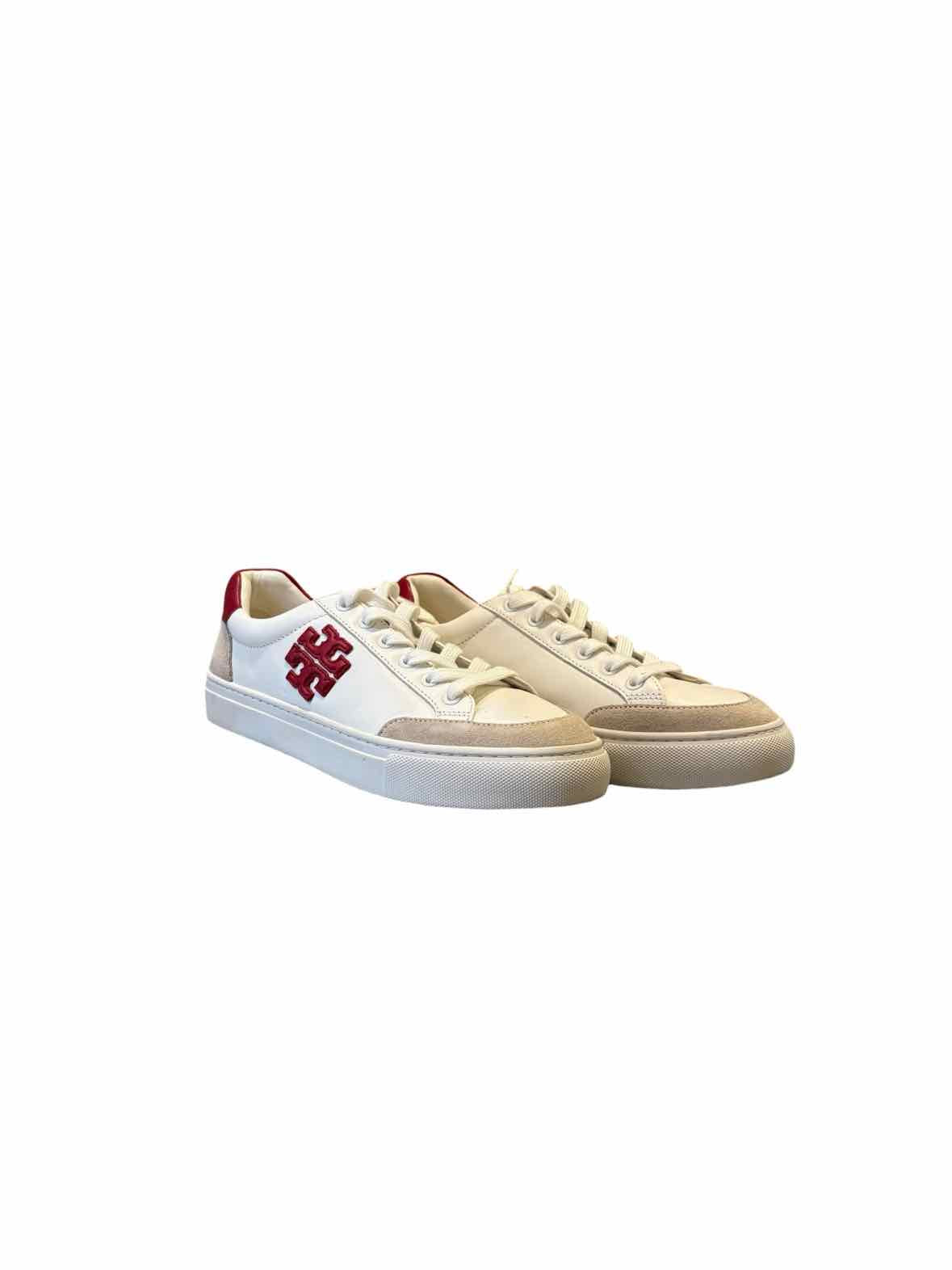 Tory Burch White and Red Size 6.5 Sneakers