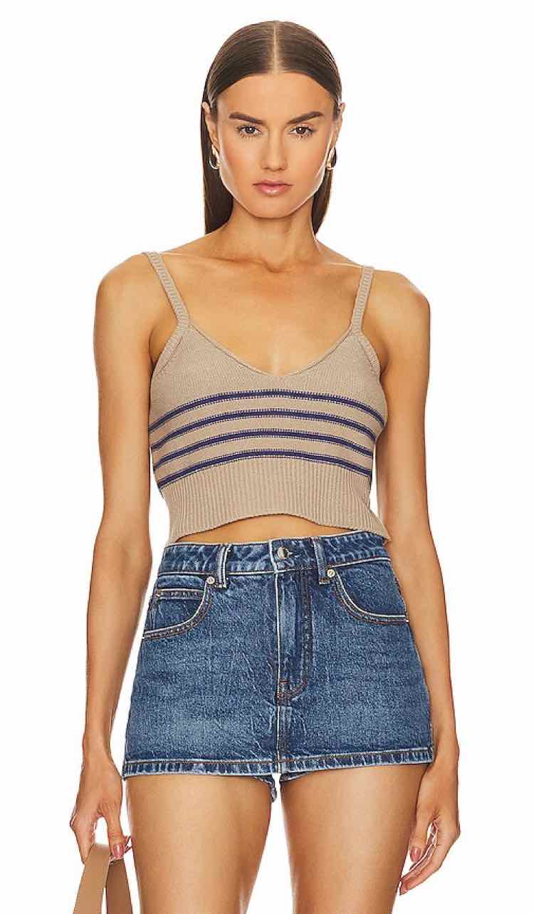 Sitches + Stripes Beige and Navy Size S Shirt