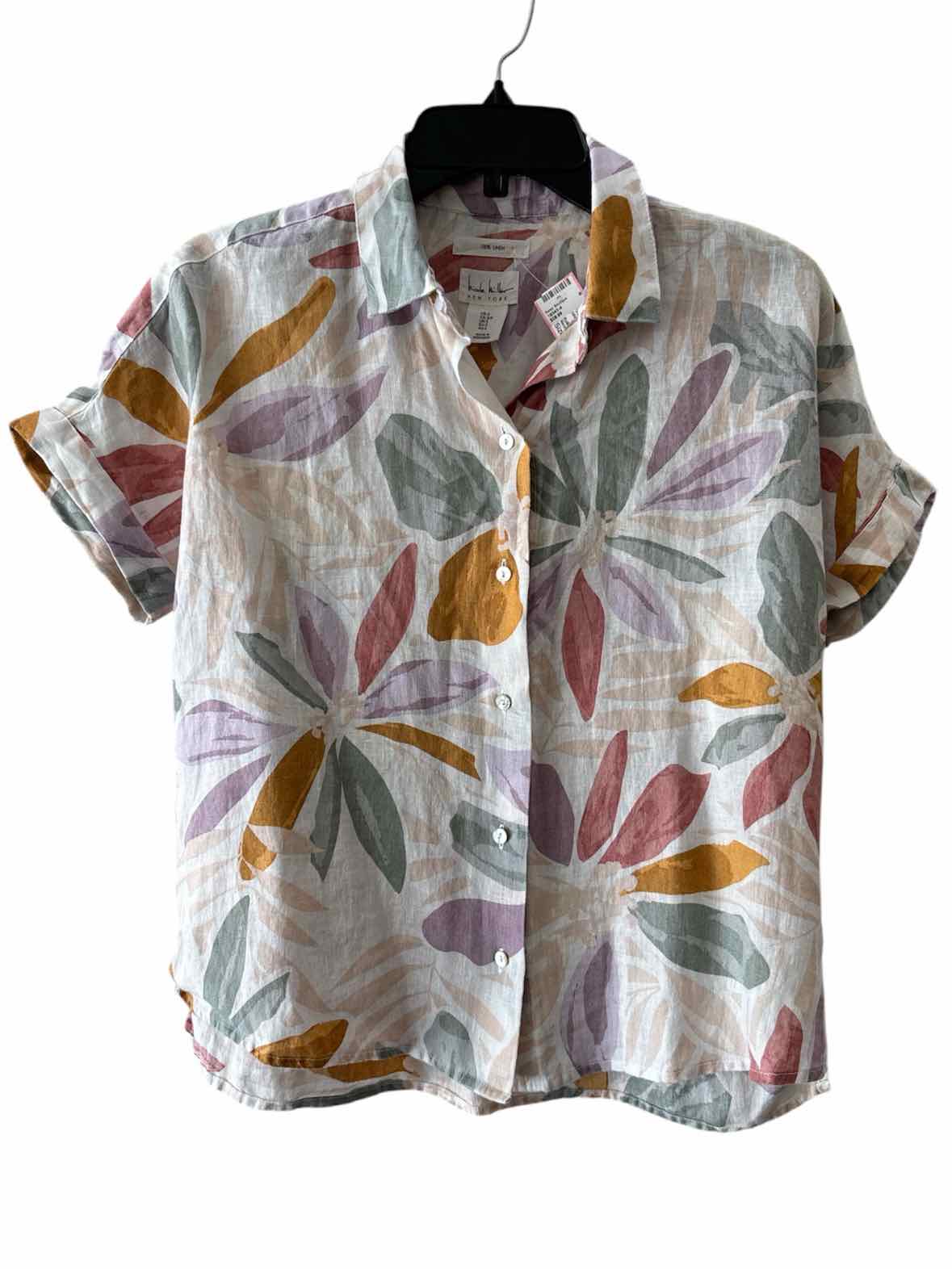 Nicole Miller NYC White Multi Size S Shirt