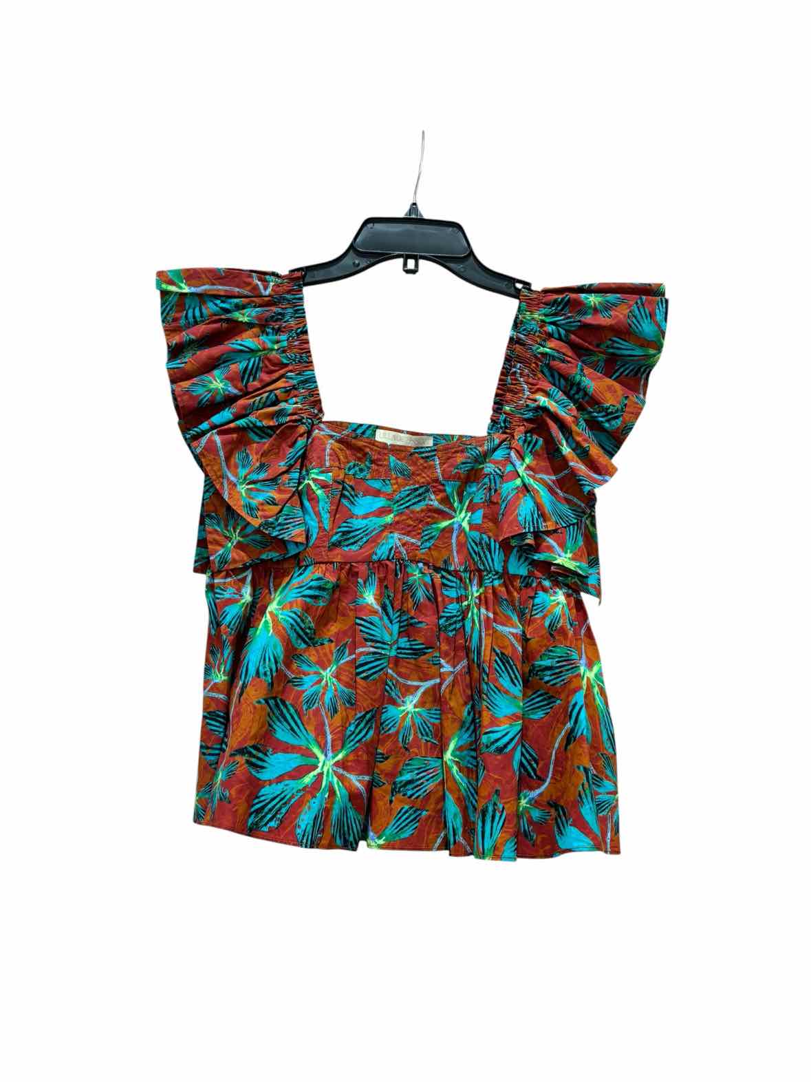 ULLA JOHNSON burnt orange multi Size 0 Blouse
