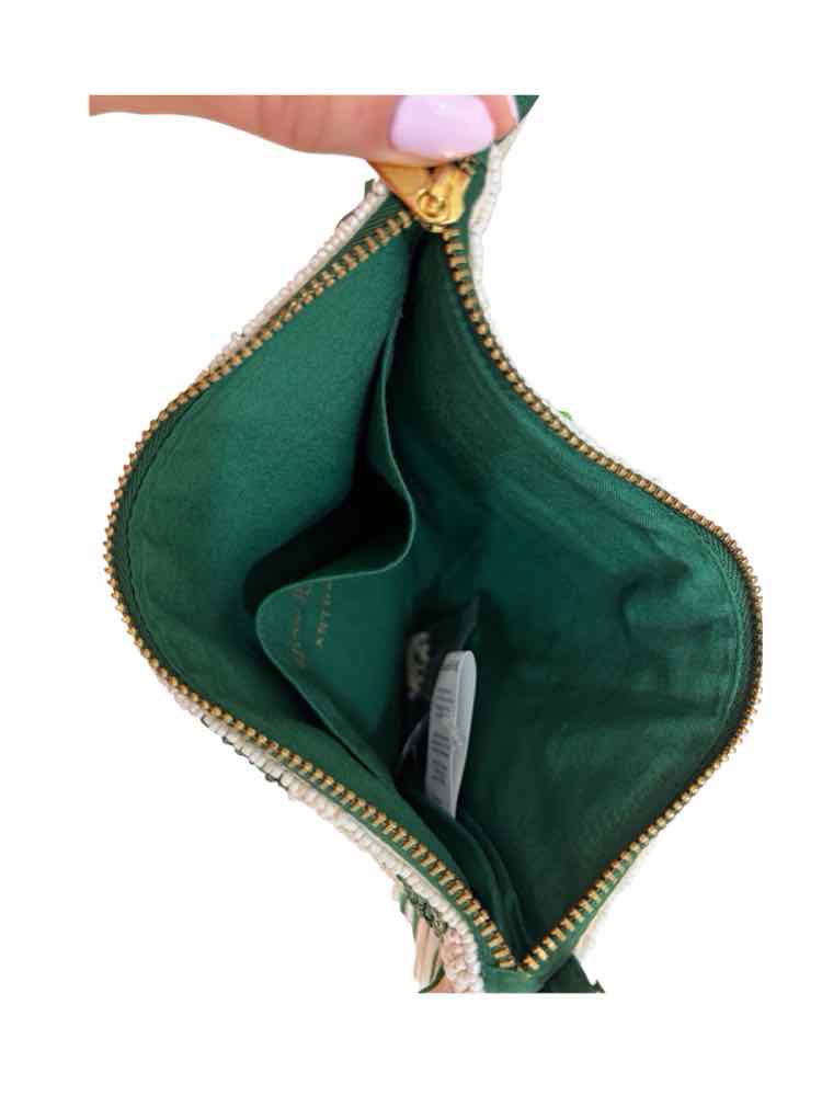 Anthropologie White and Green Handbag