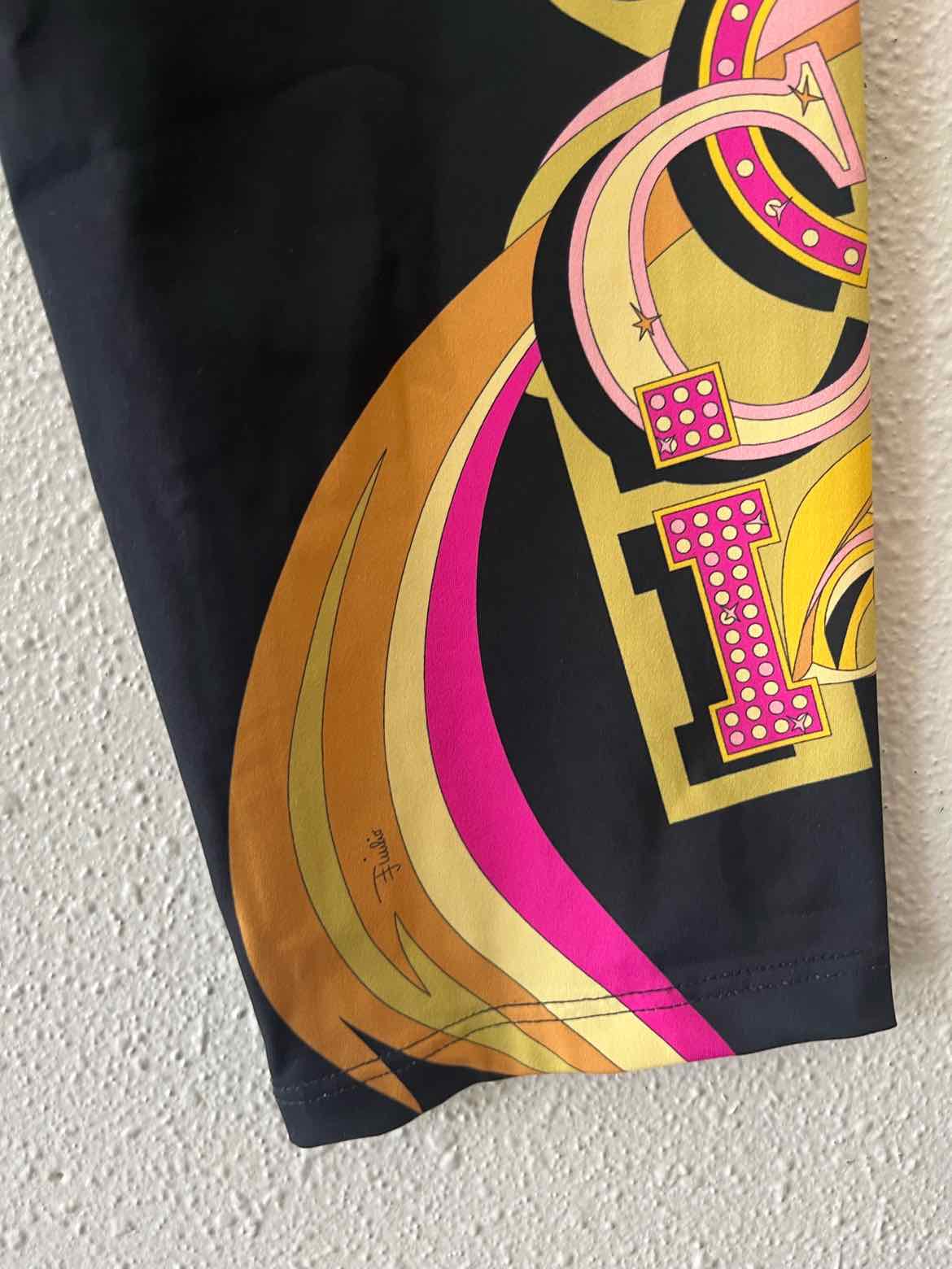 Emilio Pucci Black Multi Size 38 Leggings