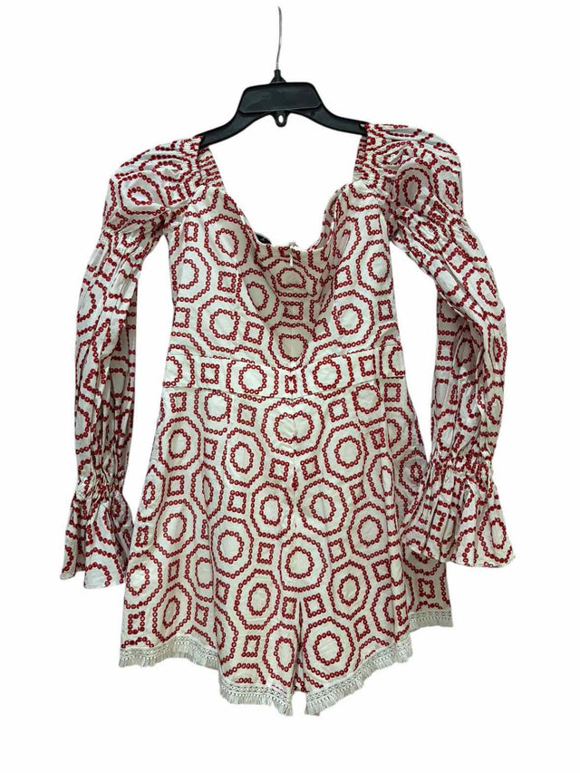 Alexis White and Red Size S Romper